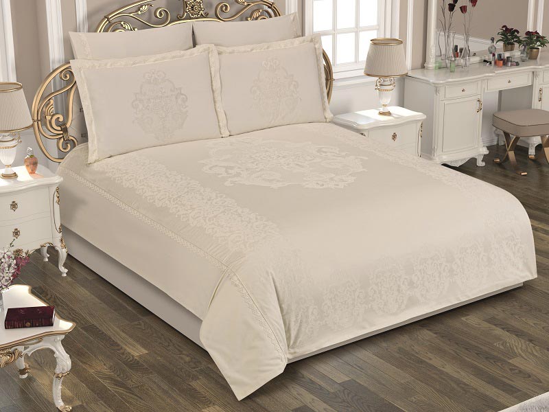 Lenjerie-Pat-2-Persoane-Pano-Cream Lenjerie Pat 2 Persoane JADO Pano-Bej - imagine 1