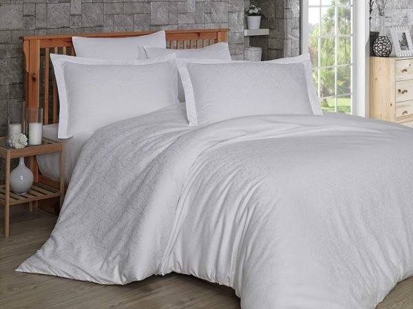 Lenjerie Pat 2 Persoane Hobby Diamond Damask - White