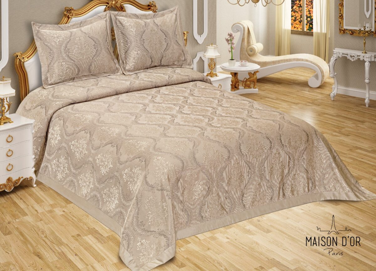 Cuvertura Pat Jado Kabartma - Beige - imagine 1
