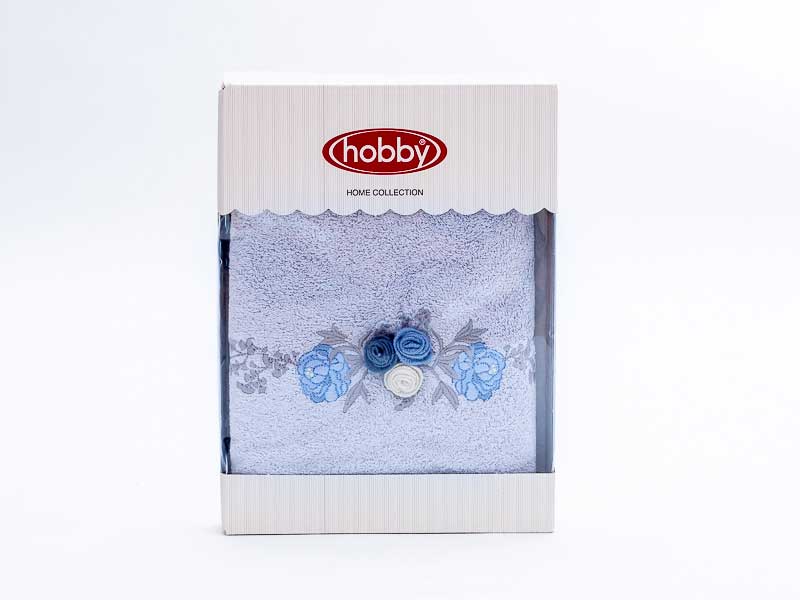 Flower---bleu Prosop Hobby Bambus&Bumbac Flower - Bleu - imagine 1