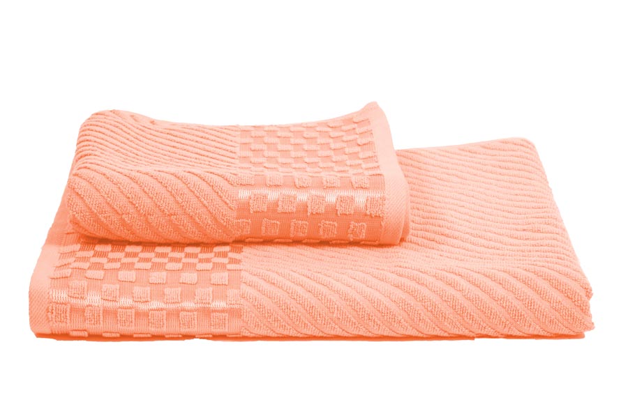 Prosop-2-somon Set de 2 prosoape din bumbac 100% cu putere mare de absortie - Somon - imagine 1