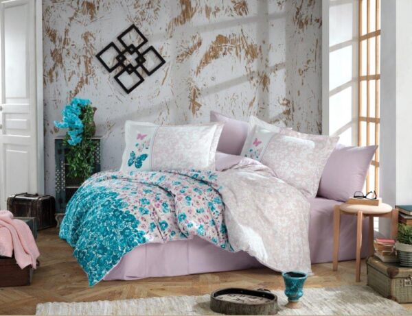 Lenjerie Pat 2 persoane Hobby Felicita - Turquoise