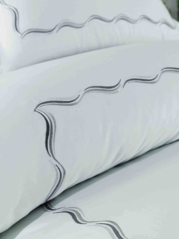 Lenjerie pat 2 persoane DANTELA Su - antracit - imagine 2