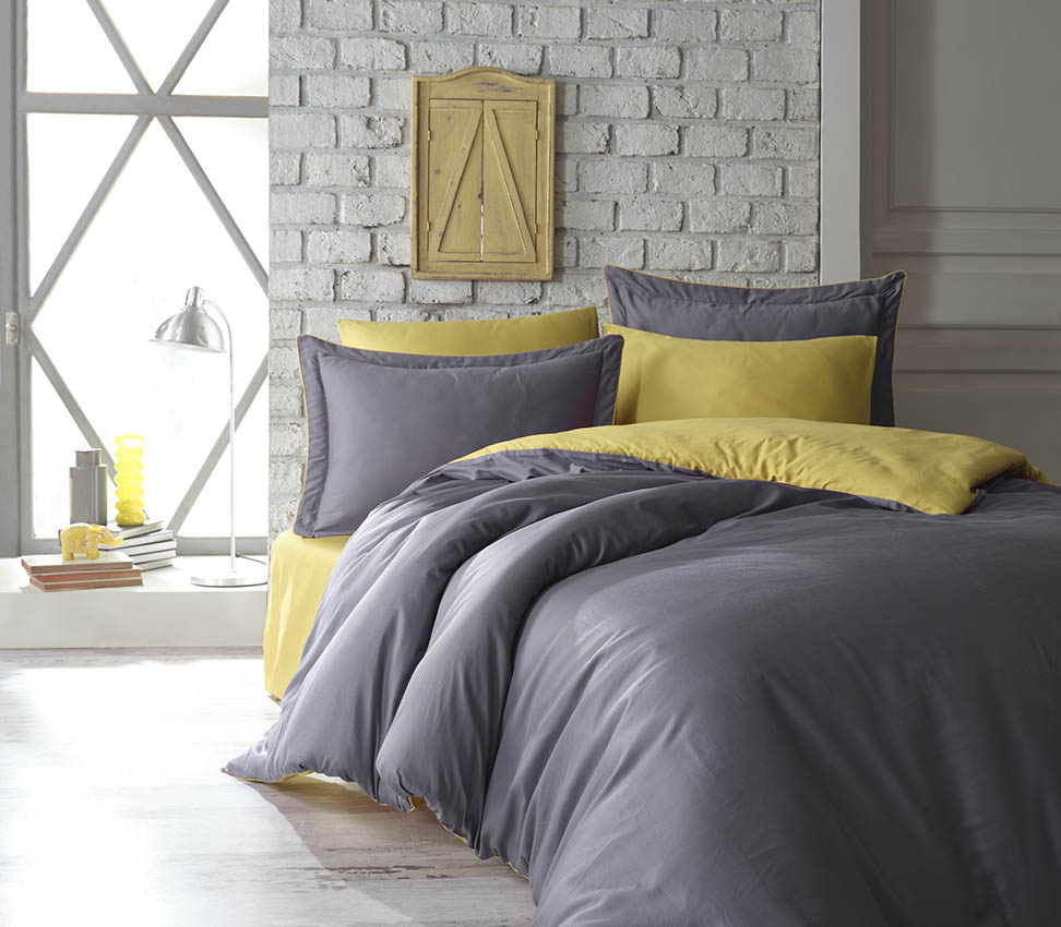 sentez TUANA PAMUK SATEN NEVRESİM TAKIMI (YELLOW) Lenjerie pat 2 persoane DANTELA Tuana - galben - imagine 1