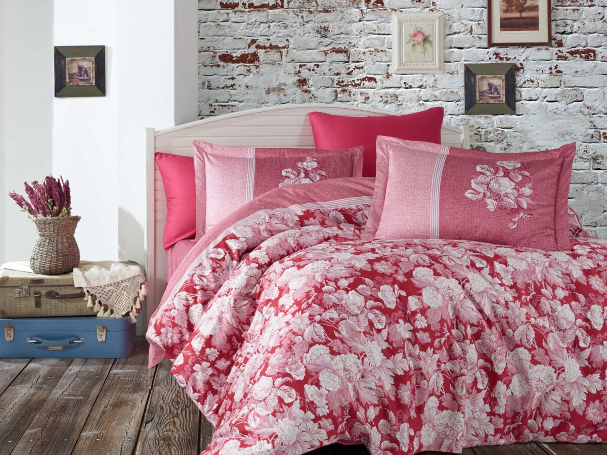 Lenjerie Pat 2 Persoane Hobby Amalia - Bordo - imagine 1