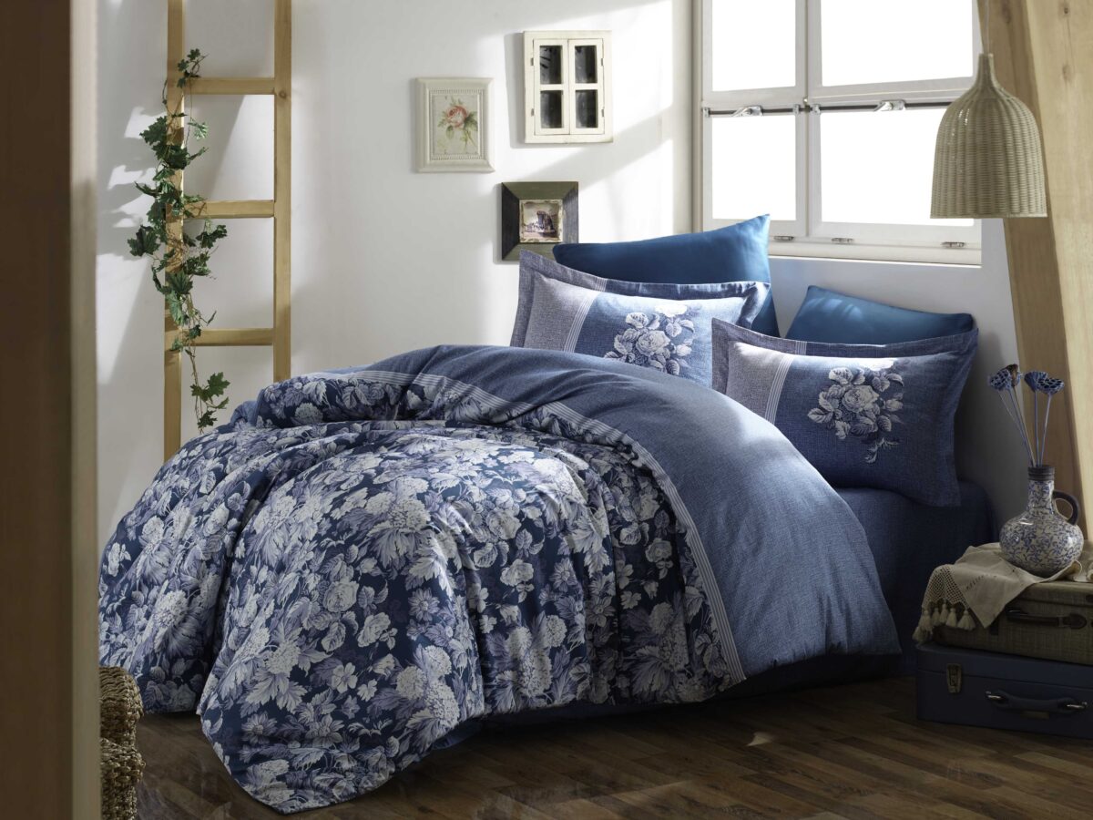 Lenjerie Pat 2 Persoane Hobby Amalia - Mavi - imagine 1