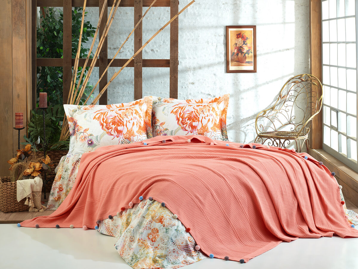 VİOLET PİKE TAKIMI (MERCAN) Pike + Lenjerie Violet - Orange - imagine 1