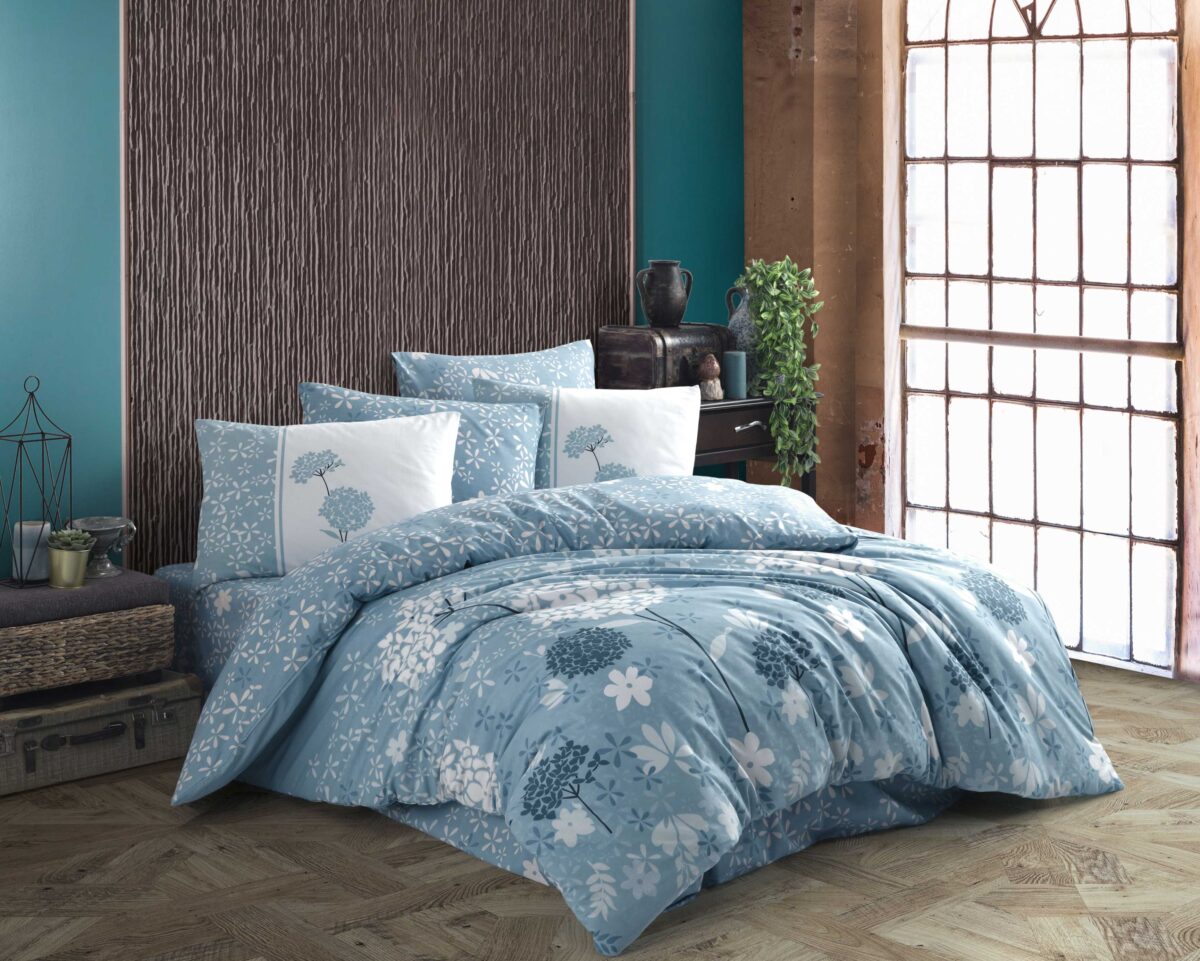 Lenjerie Pat 2 Persoane Hobby Rixos - Mavi - imagine 1