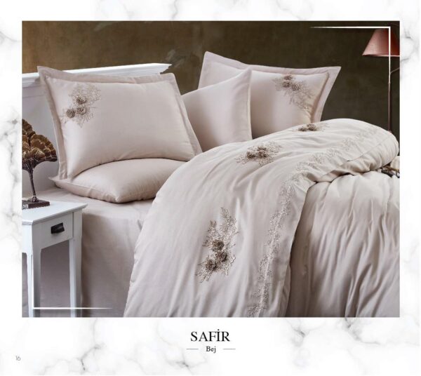Lenjerie pat 2 persoane DANTELA Safir - Beige
