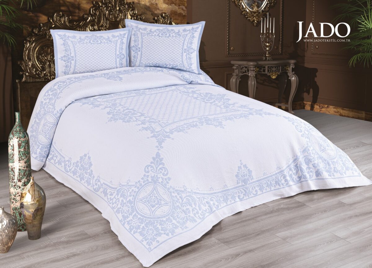 sentez-rose-bleu Cuvertura Pat Polycoton ROSE - Bleu - imagine 1