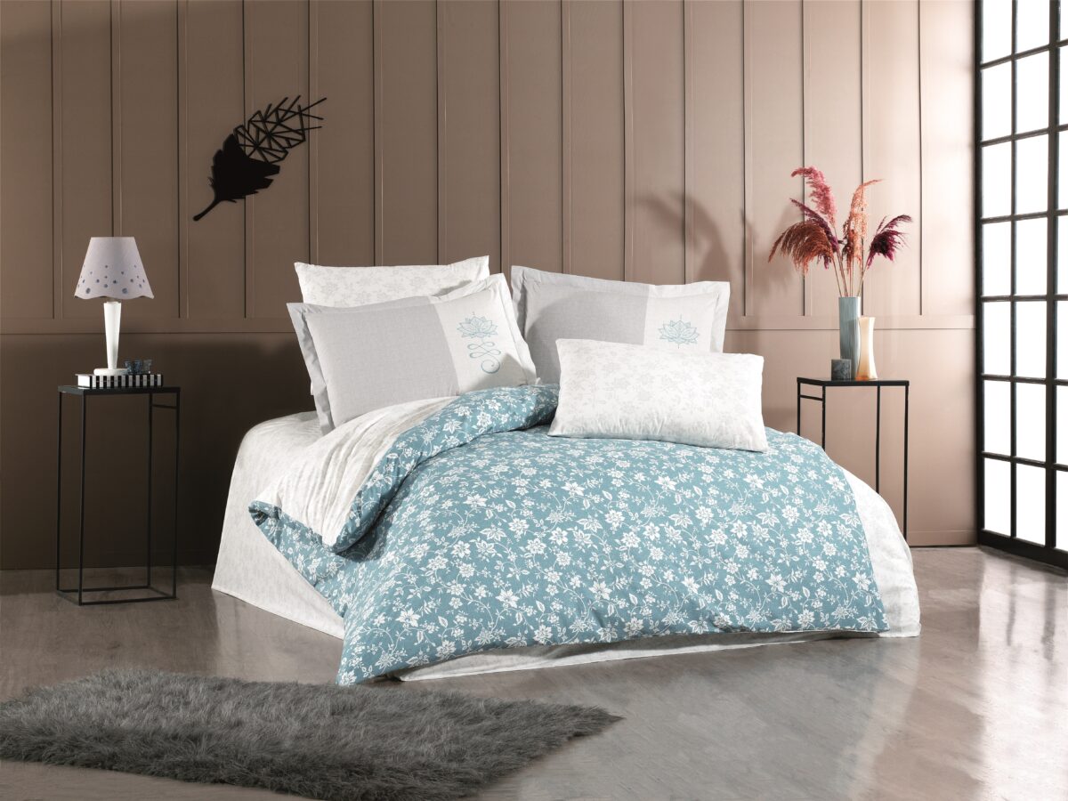 Lenjerie Pat 2 Persoane Hobby CARMEN - TURKUAZ - imagine 1