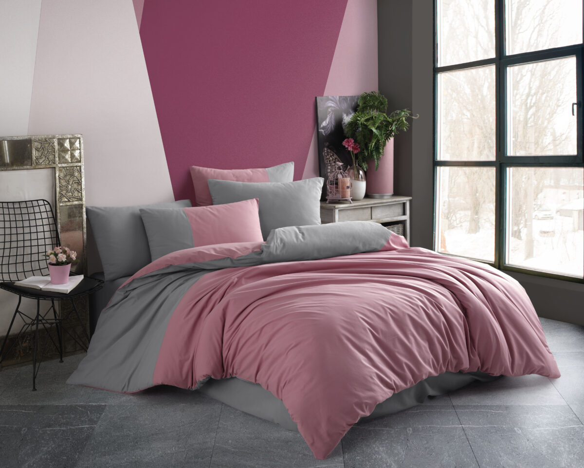 Lenjerie Pat 2 Persoane Hobby Poplin Diamond Uni - Gulkurusu - imagine 1