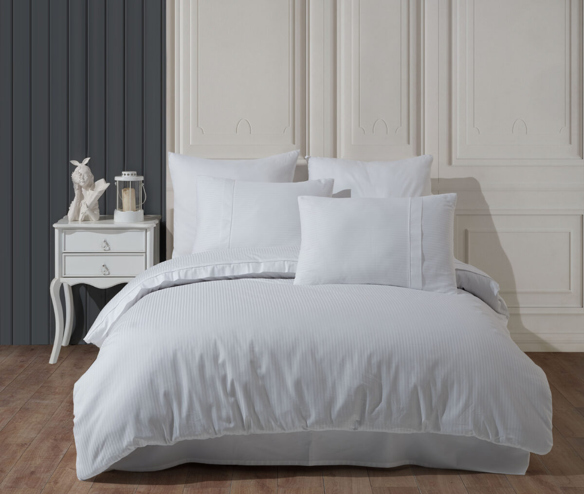 Lenjerie Pat 2 Persoane Hobby Strippe - Alb - imagine 1