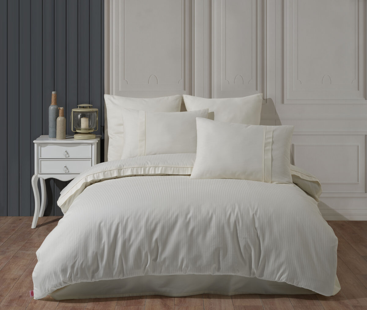 Lenjerie Pat 2 Persoane Hobby Strippe - Krem - imagine 1