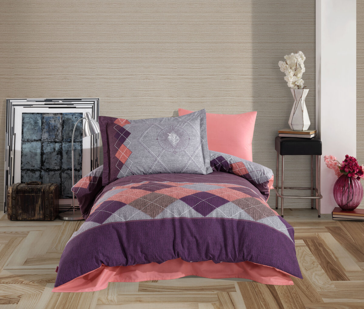 Lenjerie Pat 1 Persoana Hobby Carilla - Pembe - imagine 1