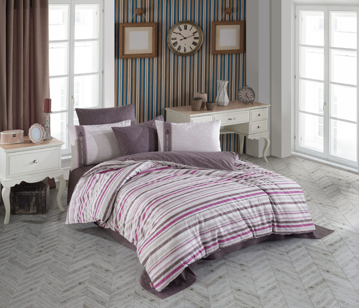 Lenjerie Pat 2 Persoane Hobby Clara - Bej - imagine 1