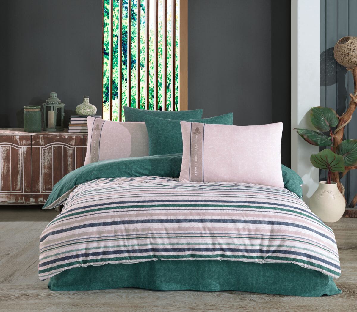 Lenjerie Pat 2 Persoane Hobby Clara - Yesil - imagine 1