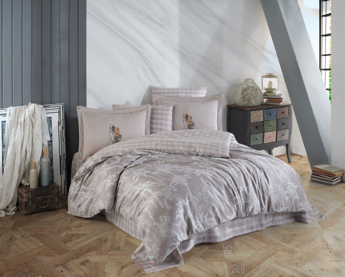 Lenjerie Pat 2 Persoane Hobby Eliza - Bej - imagine 1