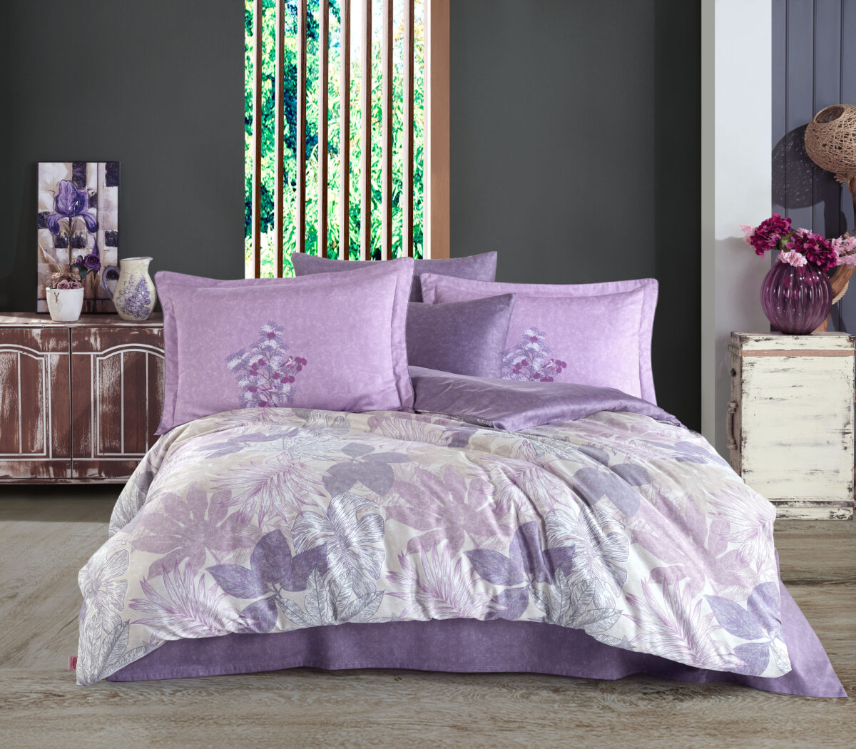 Lenjerie Pat 2 Persoane Hobby Juillet - Lila - imagine 1
