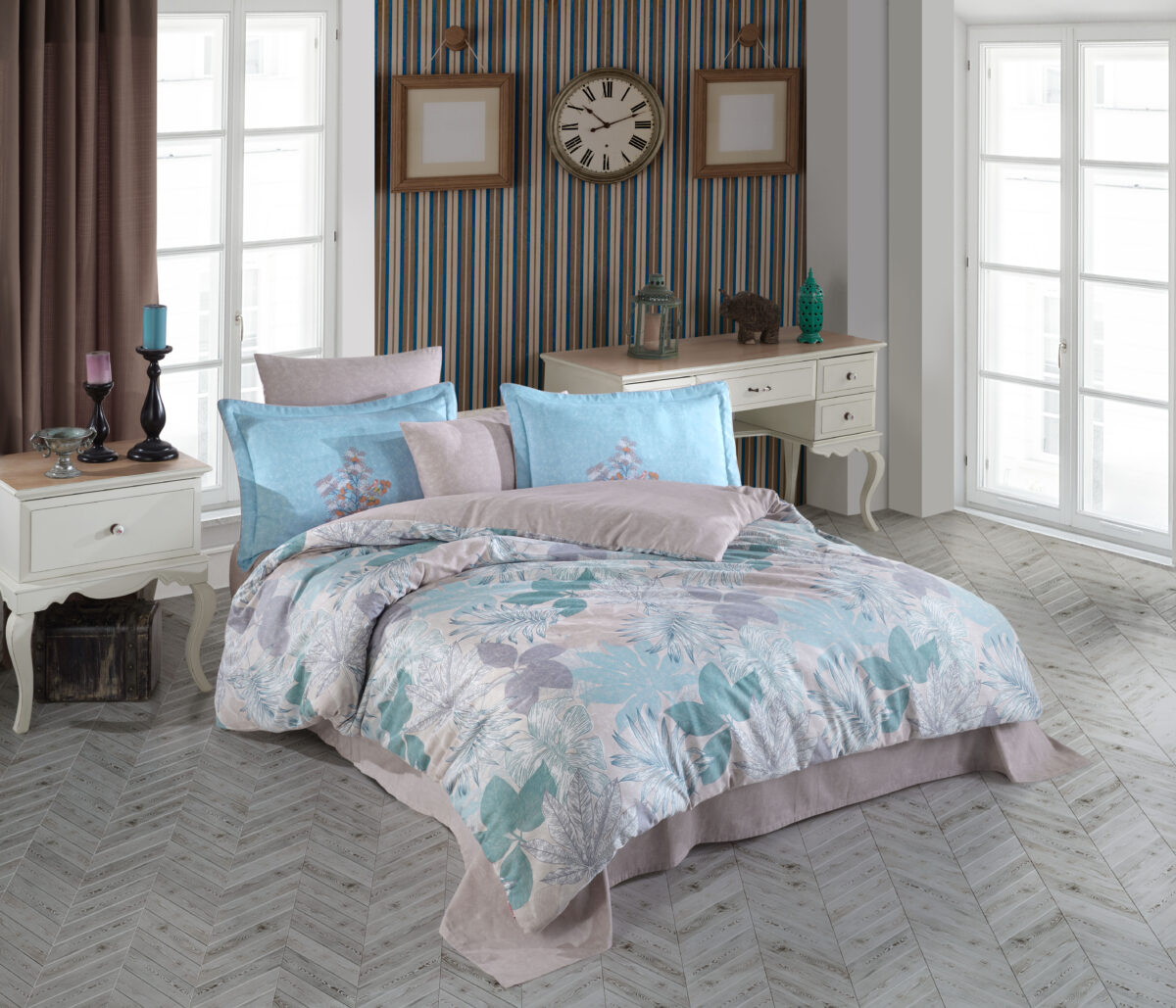 Lenjerie Pat 2 Persoane Hobby Juillet - Yesil - imagine 1