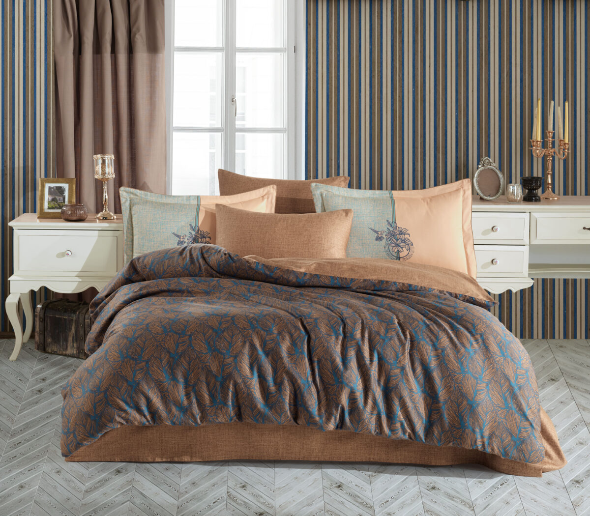 Lenjerie Pat 2 Persoane Hobby Lotus- Bronz - imagine 1
