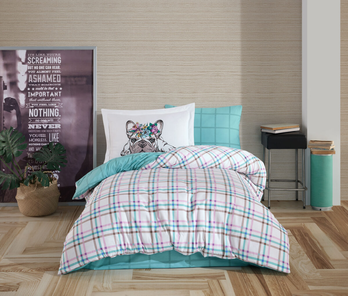 Lenjerie Pat 1 Persoana Hobby Monart - Yesil - imagine 1