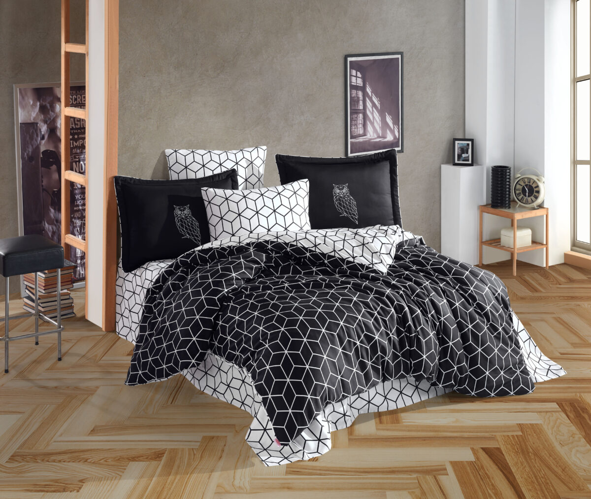 Lenjerie Pat 2 Persoane Hobby Optimum - Syah - imagine 1