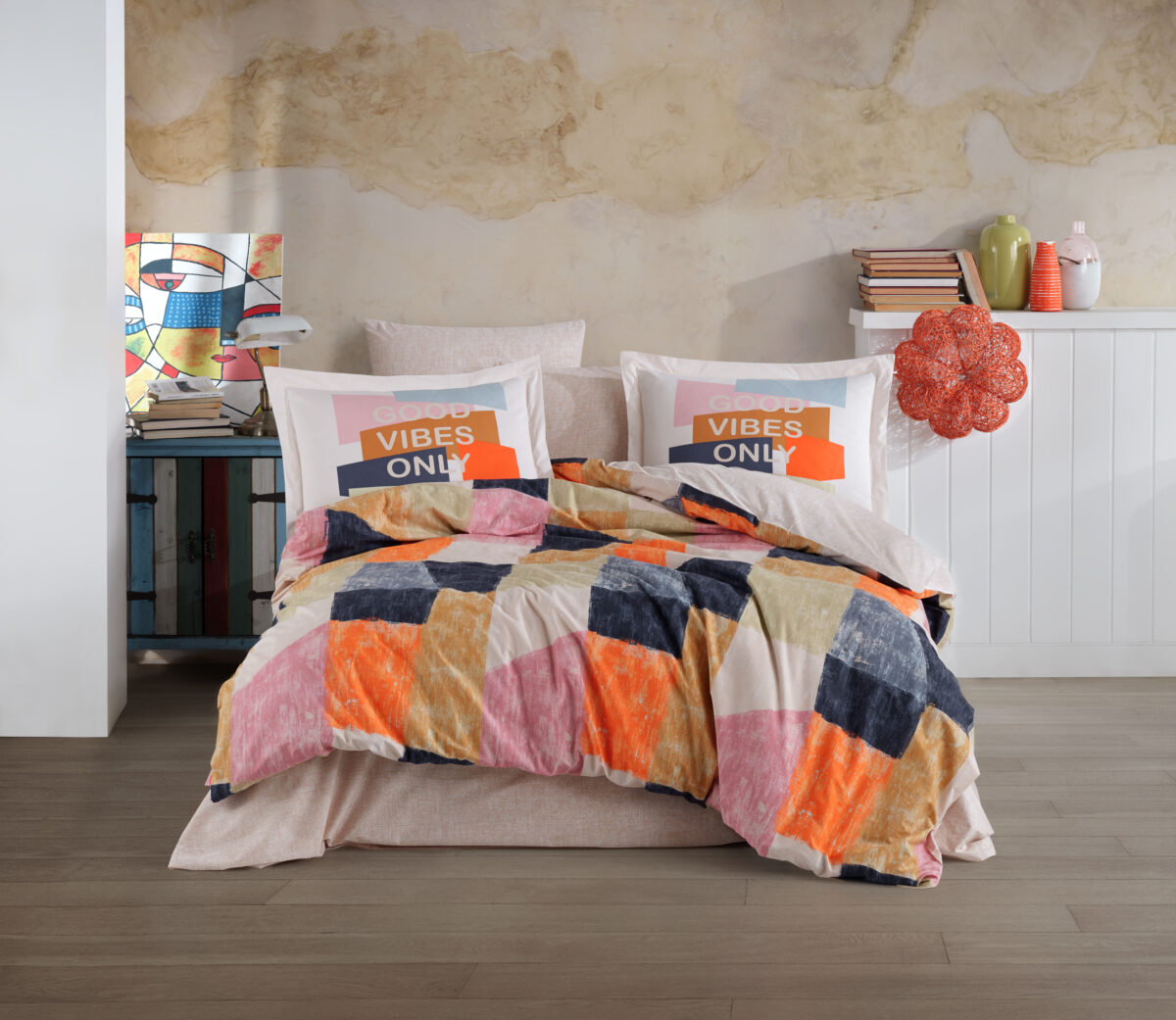 Lenjerie Pat 2 persoane Hobby Bermuda - Oranje - imagine 1