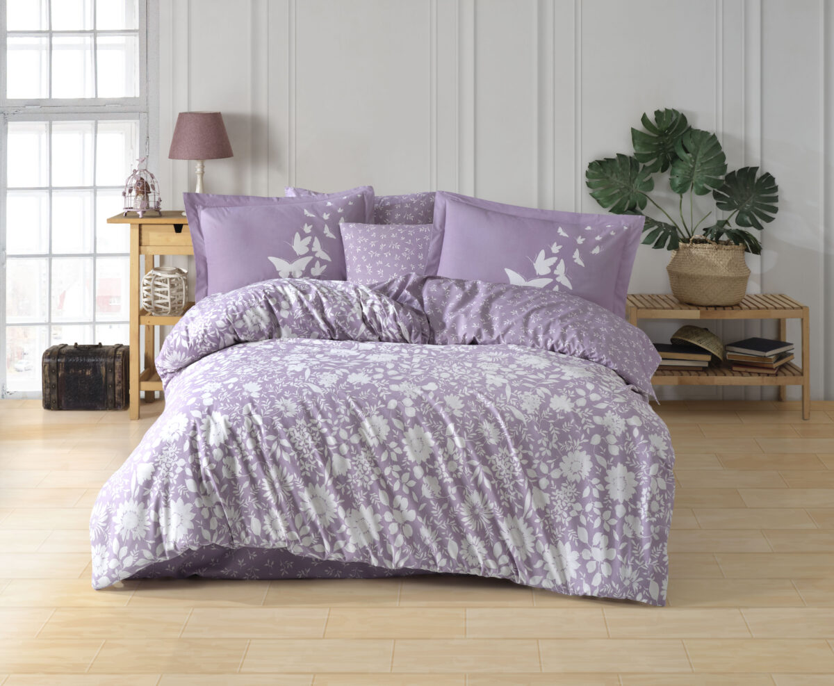 Lenjerie Pat 2 persoane Hobby Hira - Lila - imagine 1