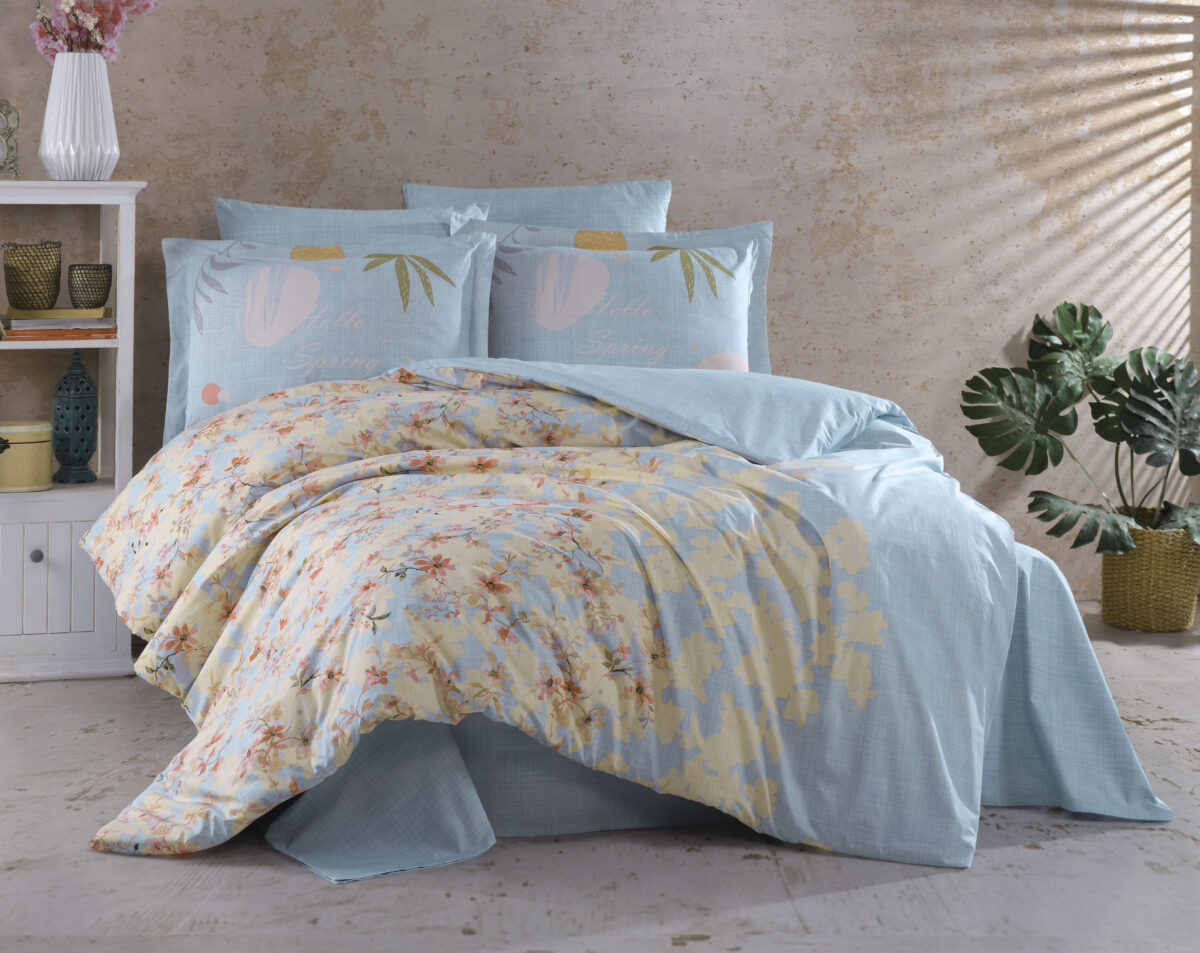 Lenjerie Pat 2 persoane Hobby Lili - Mavi - imagine 1