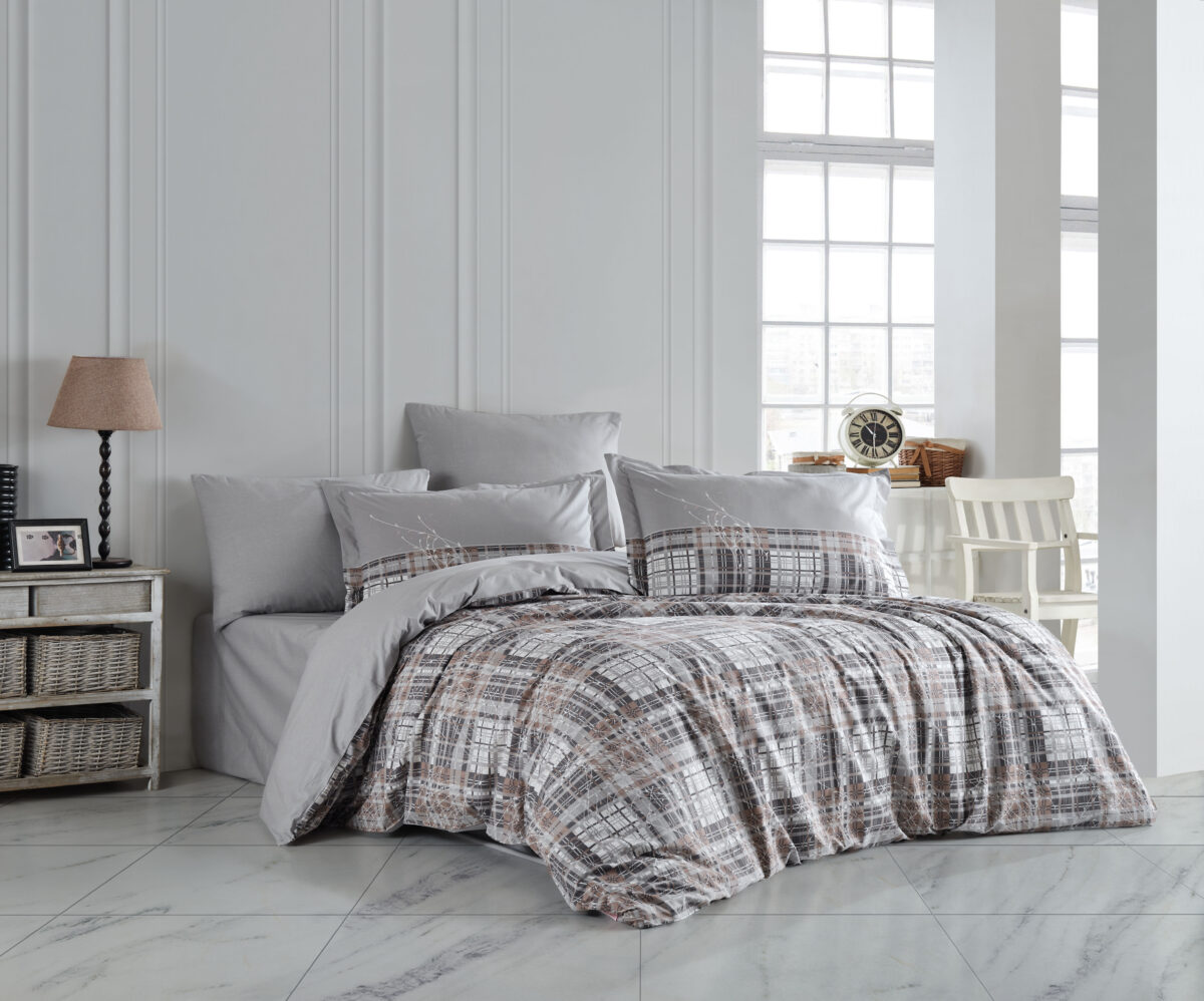 Lenjerie Pat 2 persoane Hobby Lucia - Gri - imagine 1