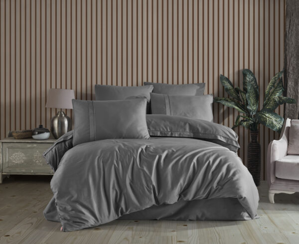 Lenjerie Pat 2 Persoane Hobby Plain - Gri
