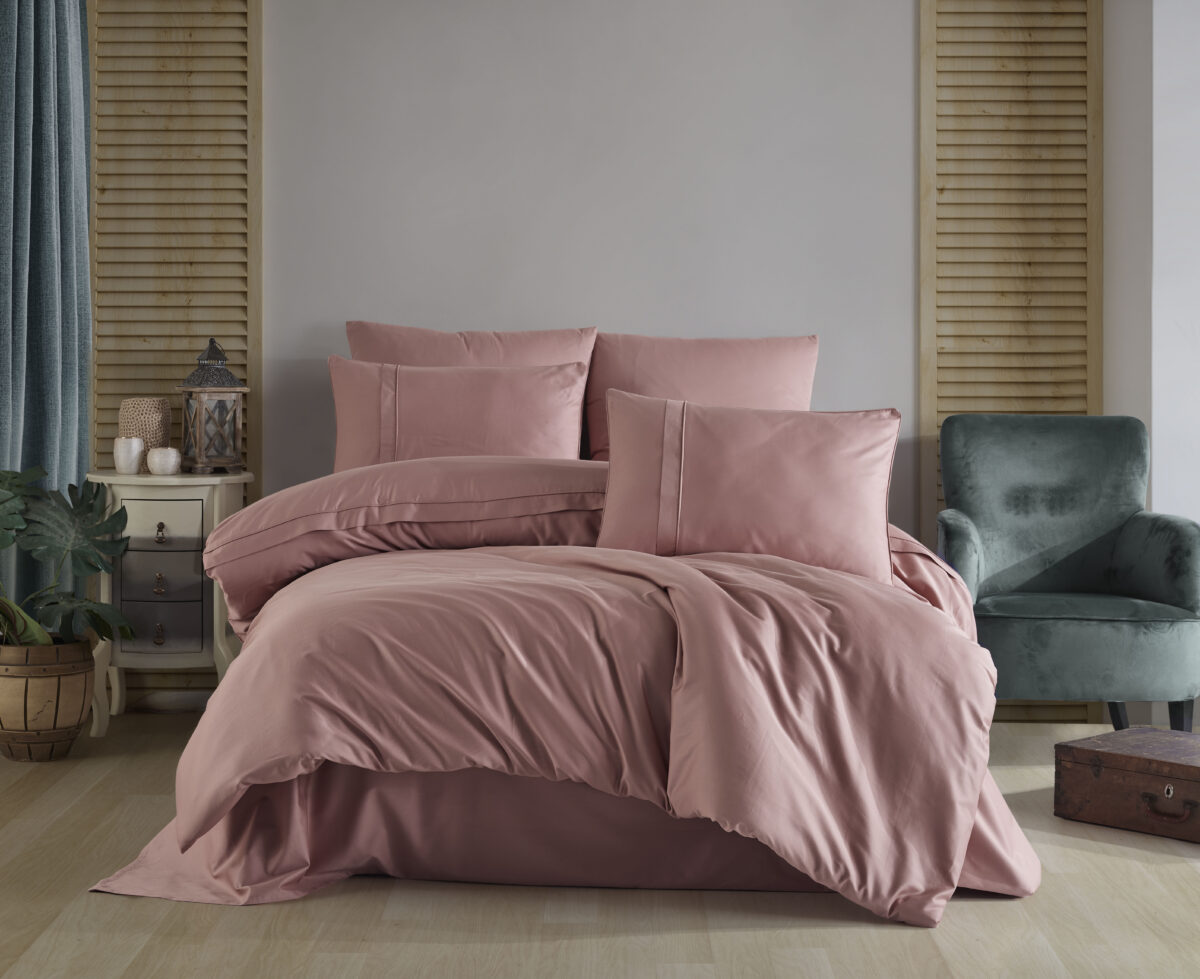 Lenjerie Pat 2 Persoane Hobby Plain - Pudra - imagine 1