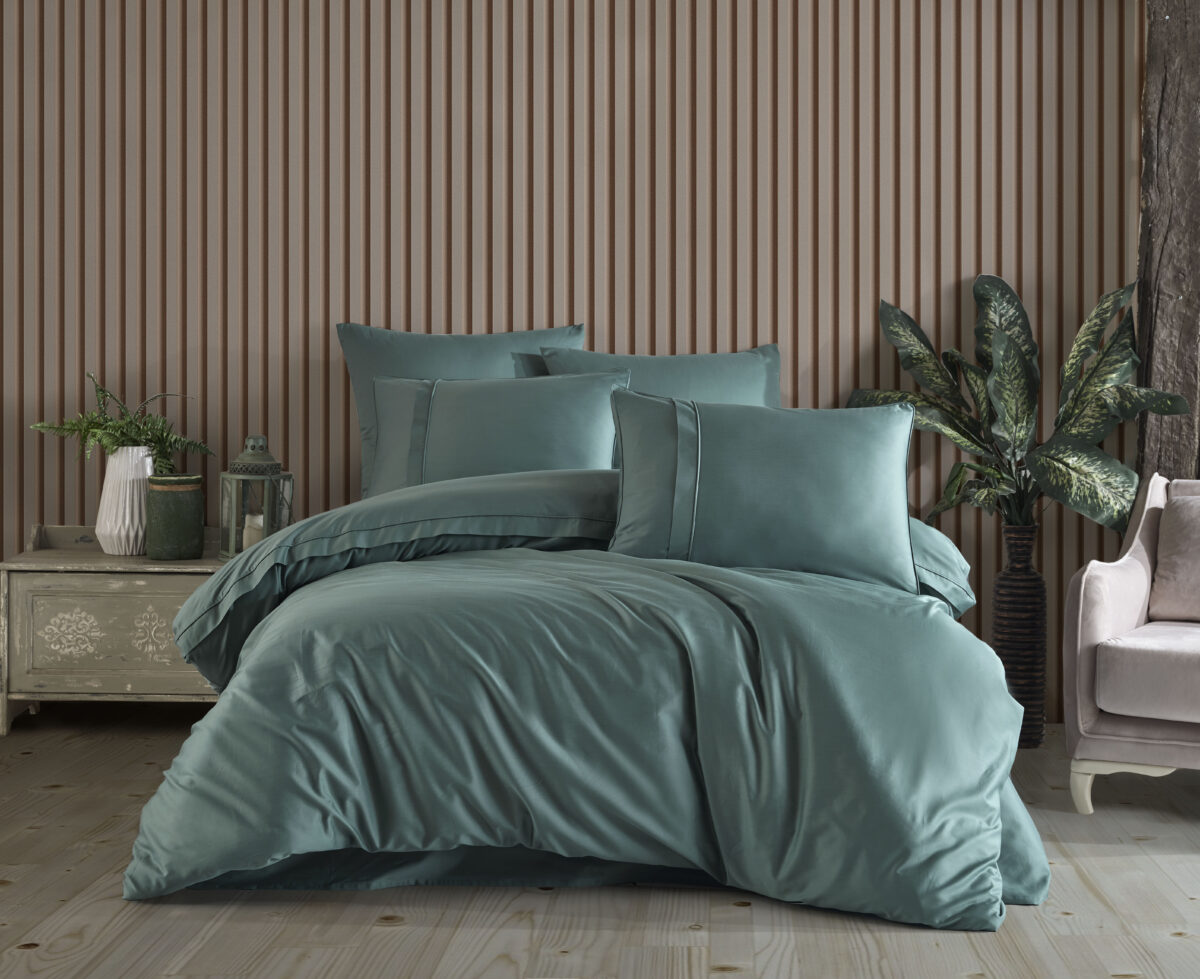 Lenjerie Pat 2 Persoane Hobby Plain - Verde - imagine 1