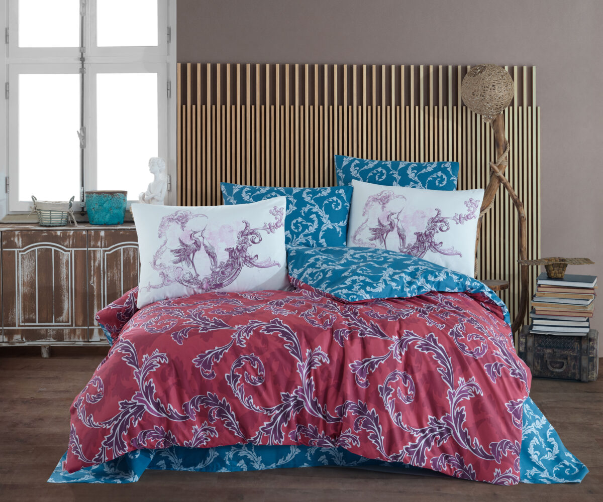 Lenjerie Pat 2 Persoane Hobby Avangarde - Rosu - imagine 1