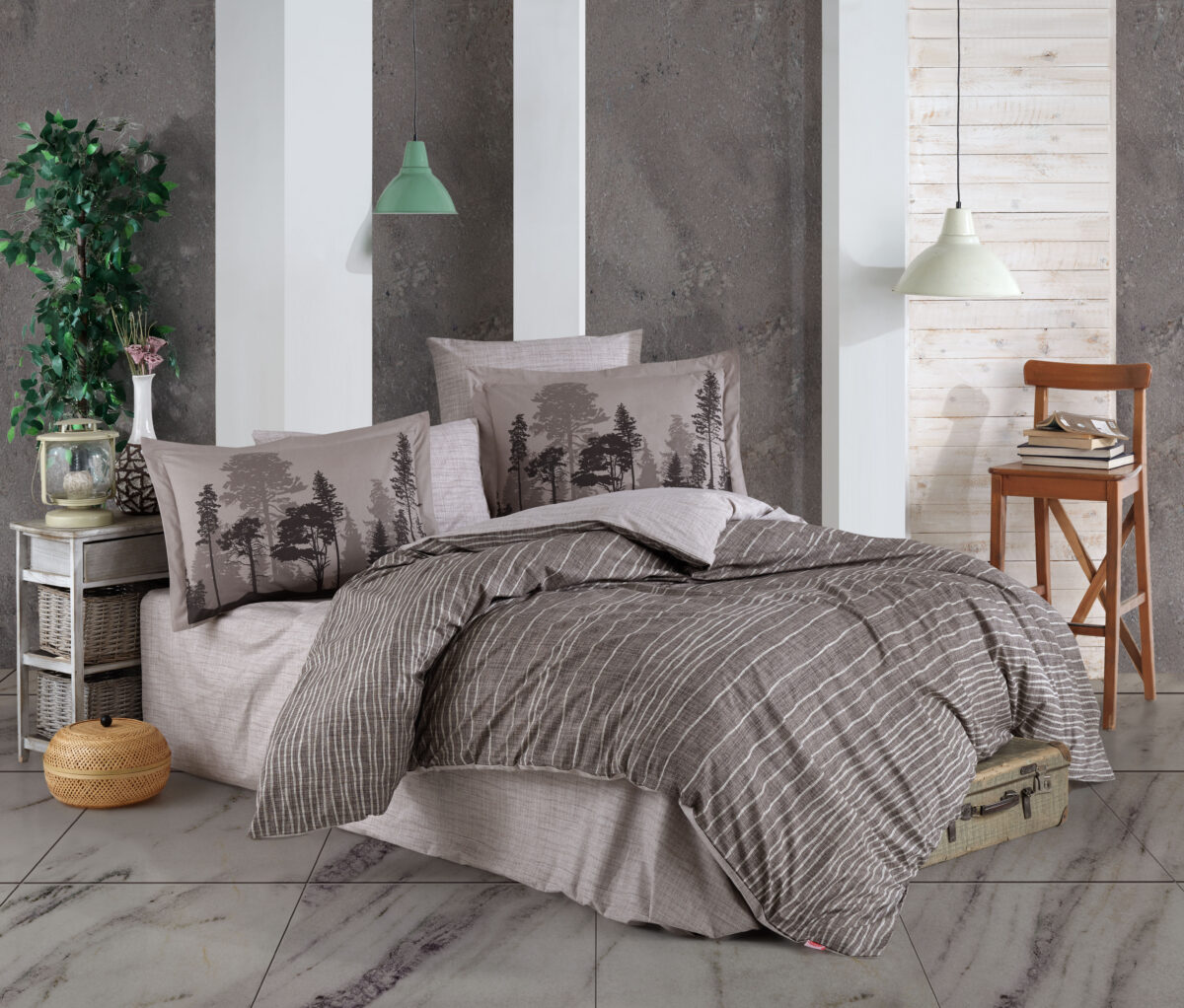 Lenjerie Pat 2 persoane Hobby Tuly - Kahve - imagine 1