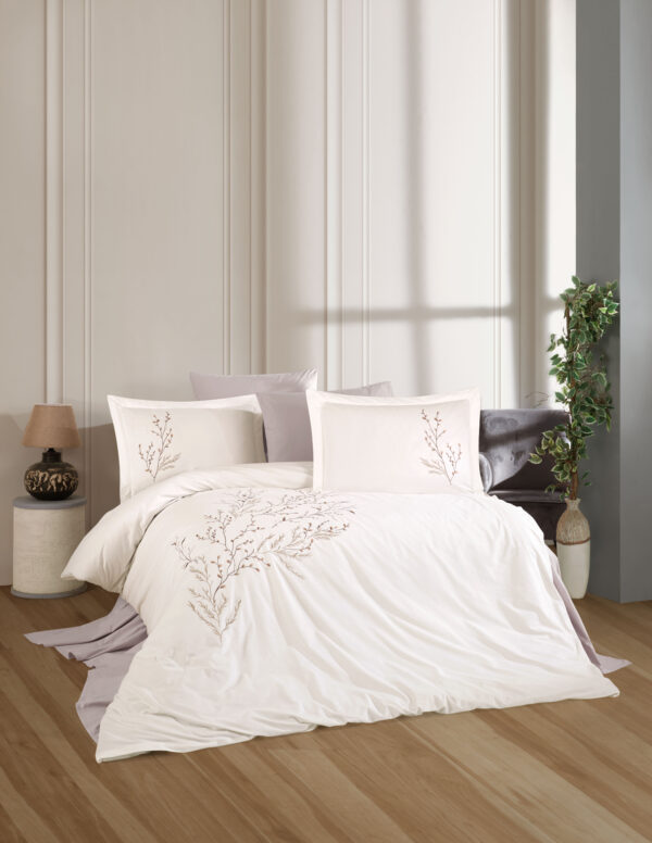 Lenjerie pat 2 persoane DANTELA - Soul - Crem - imagine 4